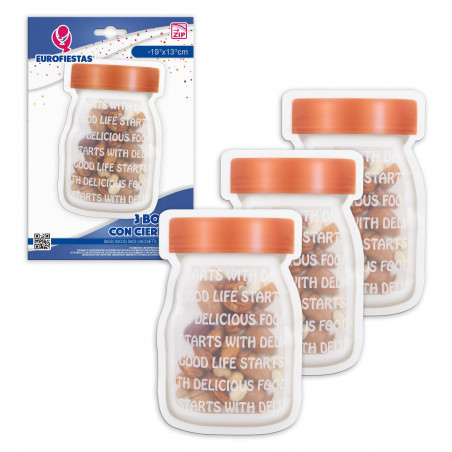Borsa zip 3 pezzi contenitore con lettere med