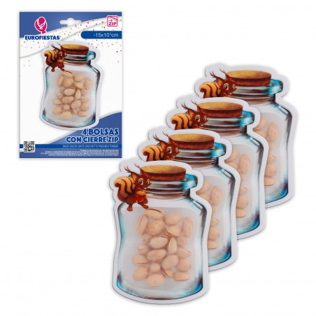 Borsa zip 4pezzi barattolo scoiattolo piccolo