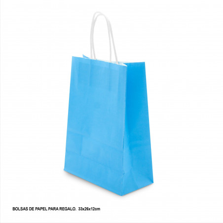 Sacchetto di carta 33x26x12cm azzurro