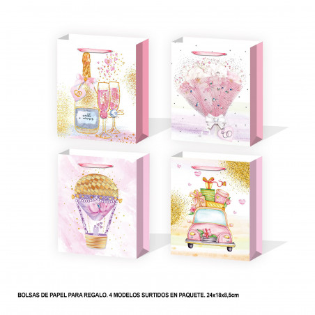 Borsa da matrimonio acquerello glitter 240x180x85mm 4ms