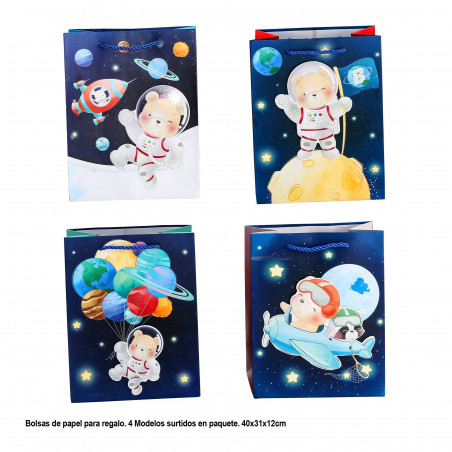 Borsa 3D orsetto astronauta 400x310x120mm 4ms