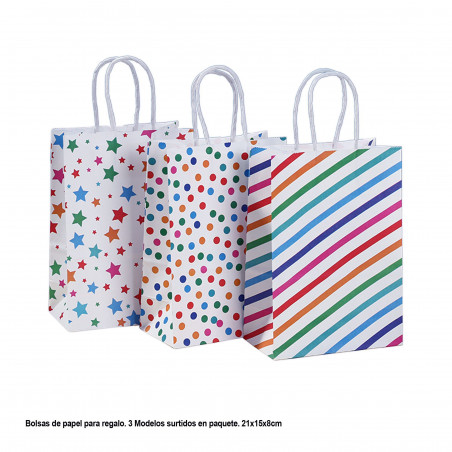 Borsa a pois e righe 210x150x80mm 3ms