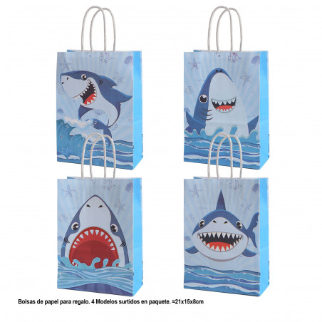 Borsa squali 21x15x8cm 4ms
