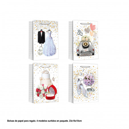 Borsa motivi nuziali 23x18x10cm 4ms peq