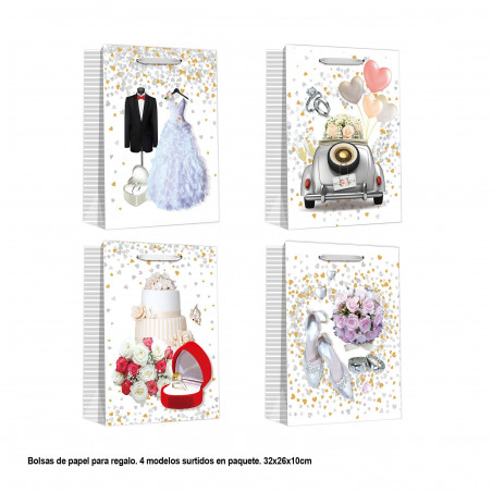 Borsa motivi nuziali 32x26x10cm 4ms med
