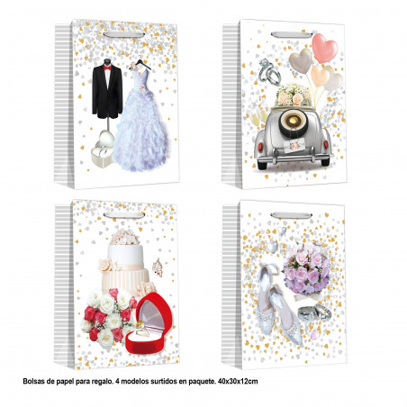 Borsa motivi nuziali 40x30x12cm 4ms gr