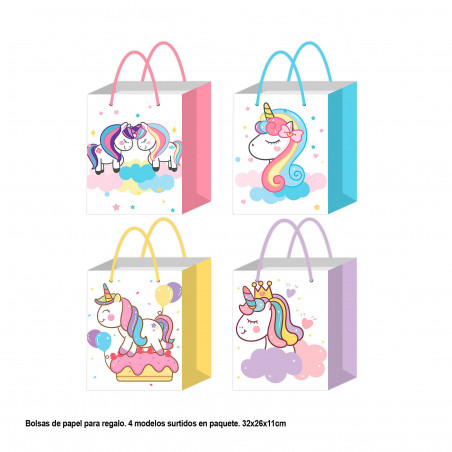 Borsa unicorni tonalità 32x26x11cm med 4ms