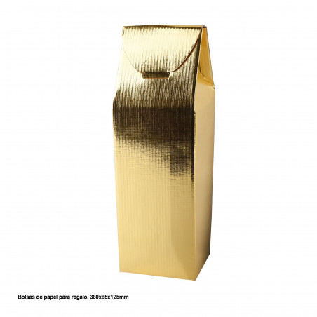 Sacchetto regalo vino oro 360x85x125mm