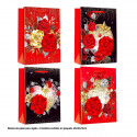 Borsa San Valentino fiori con oro 40x30x12cm 4ms gr