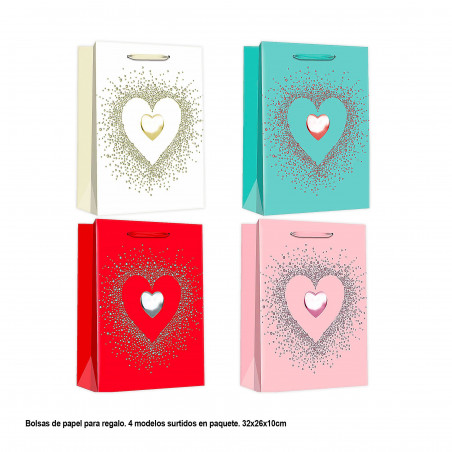 Borsa San Valentino cuore a cuore 32x26x10cm 4ms med