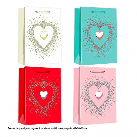 Borsa San Valentino cuore a cuore 40x30x12cm 4ms gr