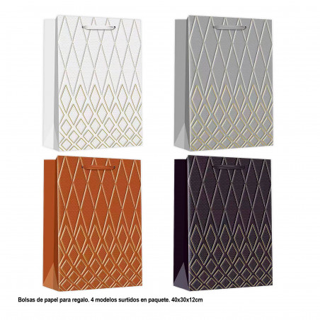 Borsa contorno rombi 40x30x12cm 4ms gr