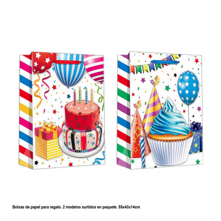 Borsa festa compleanno 55x43x14cm 2ms xl