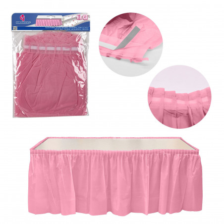 Gonna plissettata rosa da tavolo