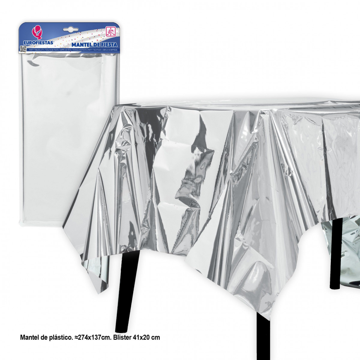 Tovaglia riutilizzabile 137 274cm argento