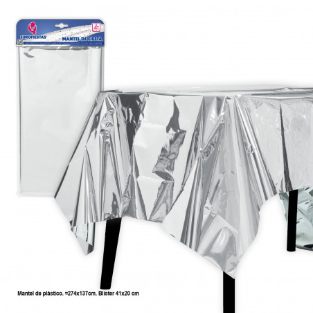 Tovaglia riutilizzabile 137 274cm argento