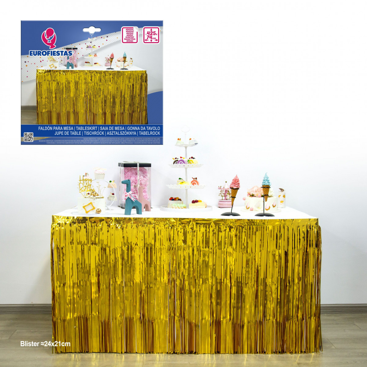Faldone metalizzato 425x74cm oro