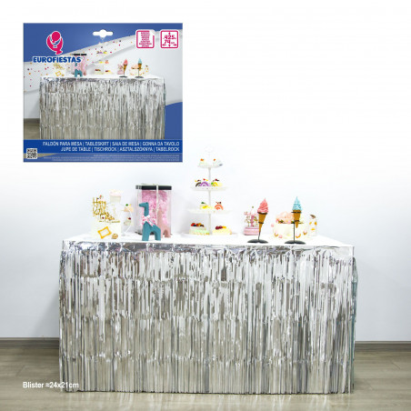 Faldone metalizzato 425x74cm argento