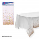 Tovaglia nera con pois dorati 274x137cm