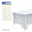 Tovaglia bianca con stelle dorate 274x137cm