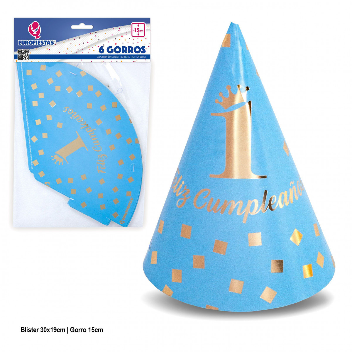 Cappelli collezione felice 1 compleanno blu