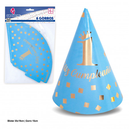 Cappelli collezione felice 1 compleanno blu