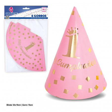 Cappelli collezione felice 1 compleanno rosa