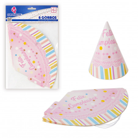 Cappelli collezione a pois rosa buon compleanno