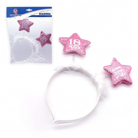 Diadema stelle rosa 18 anni