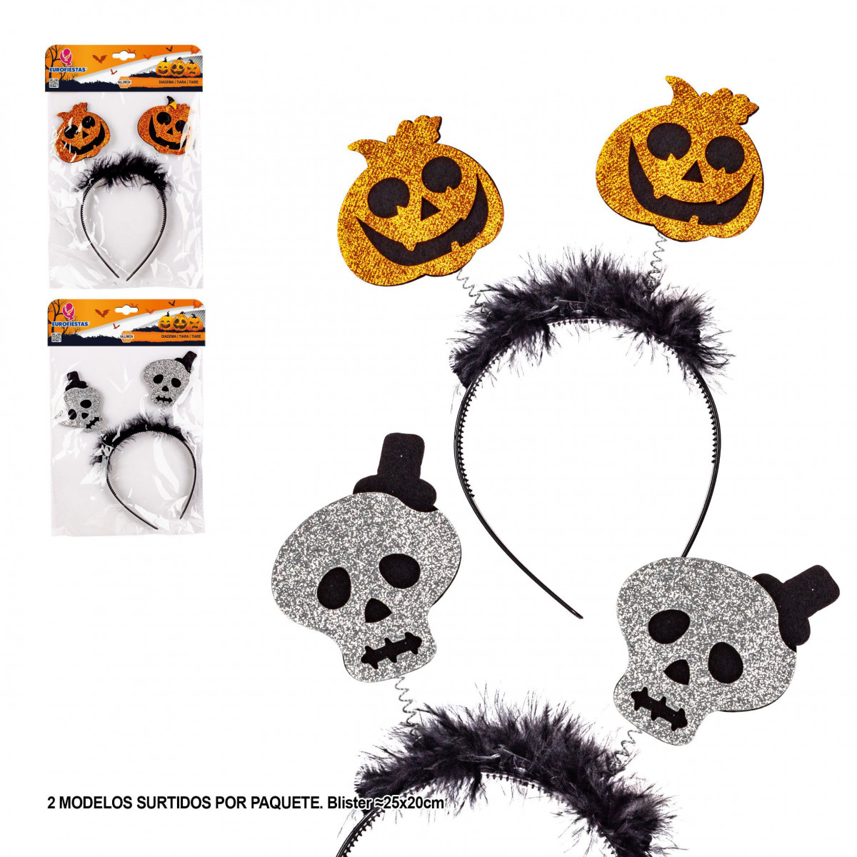 Diadema di Halloween teschi 2ms