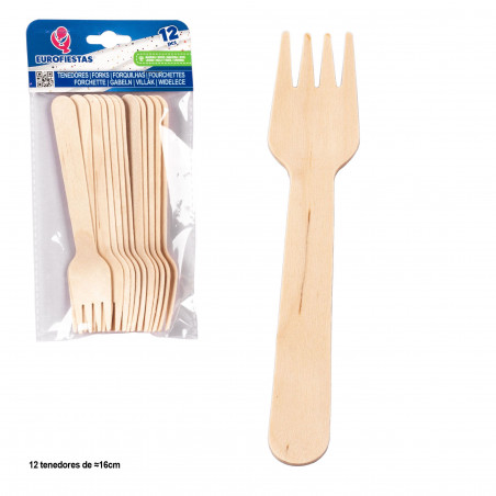 Forchette di legno 16cm 12 pezzi