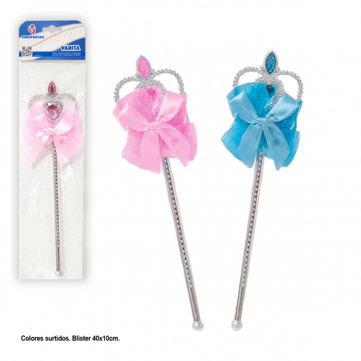 Bacchetta cuore e diamante con fiocco