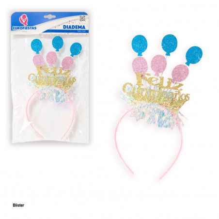 Cerchietto di buon compleanno con glitter, accessorio divertente per feste