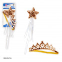Set diadema e bacchetta stella oro liscio