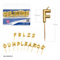 Candele lettere felice compleanno oro