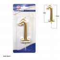 Candelina gigante numero 1 9cm oro