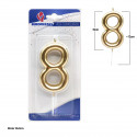 Candela gigante numero 8 9cm oro