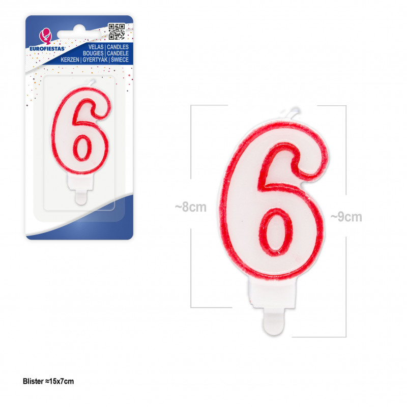 Candela compleanno bianca n 6