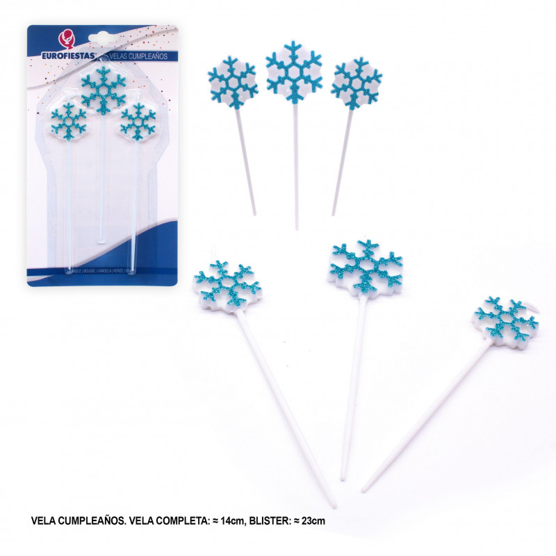 3 candele fiocchi di neve