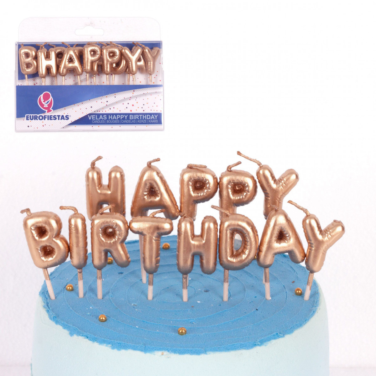 Set di candele happy birthday oro