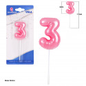 Candela rosa chubby n. 3