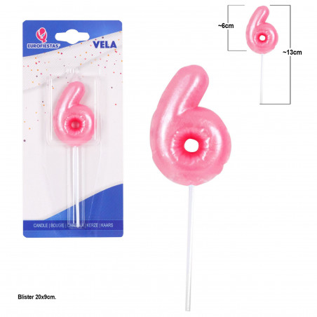 Candela chubby rosa n. 6