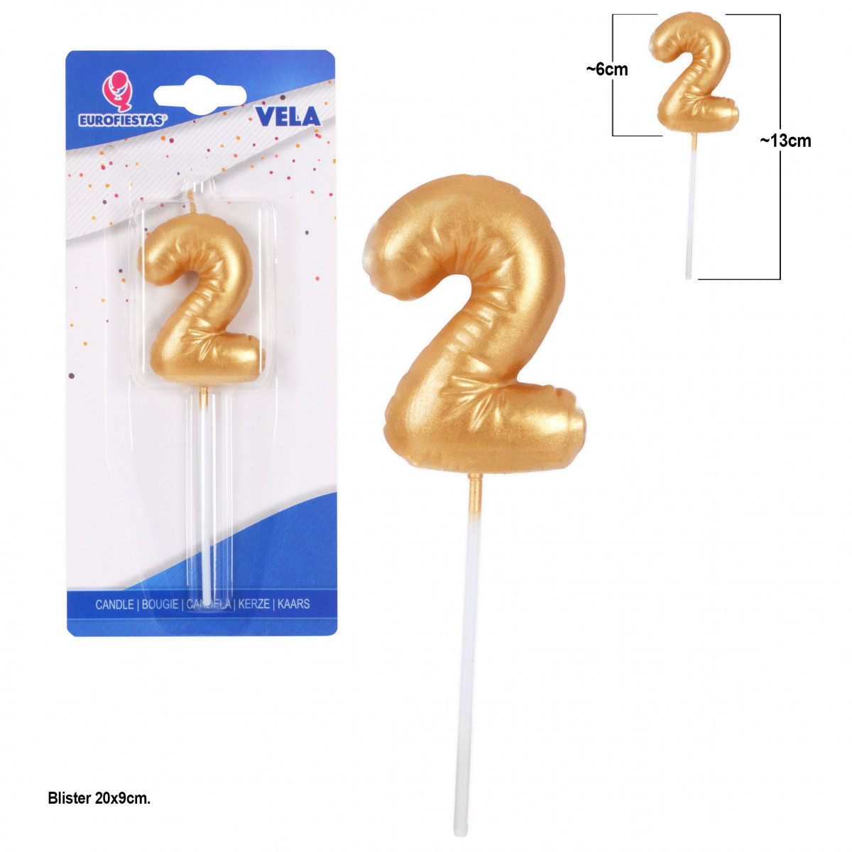 Candela chubby oro n. 2