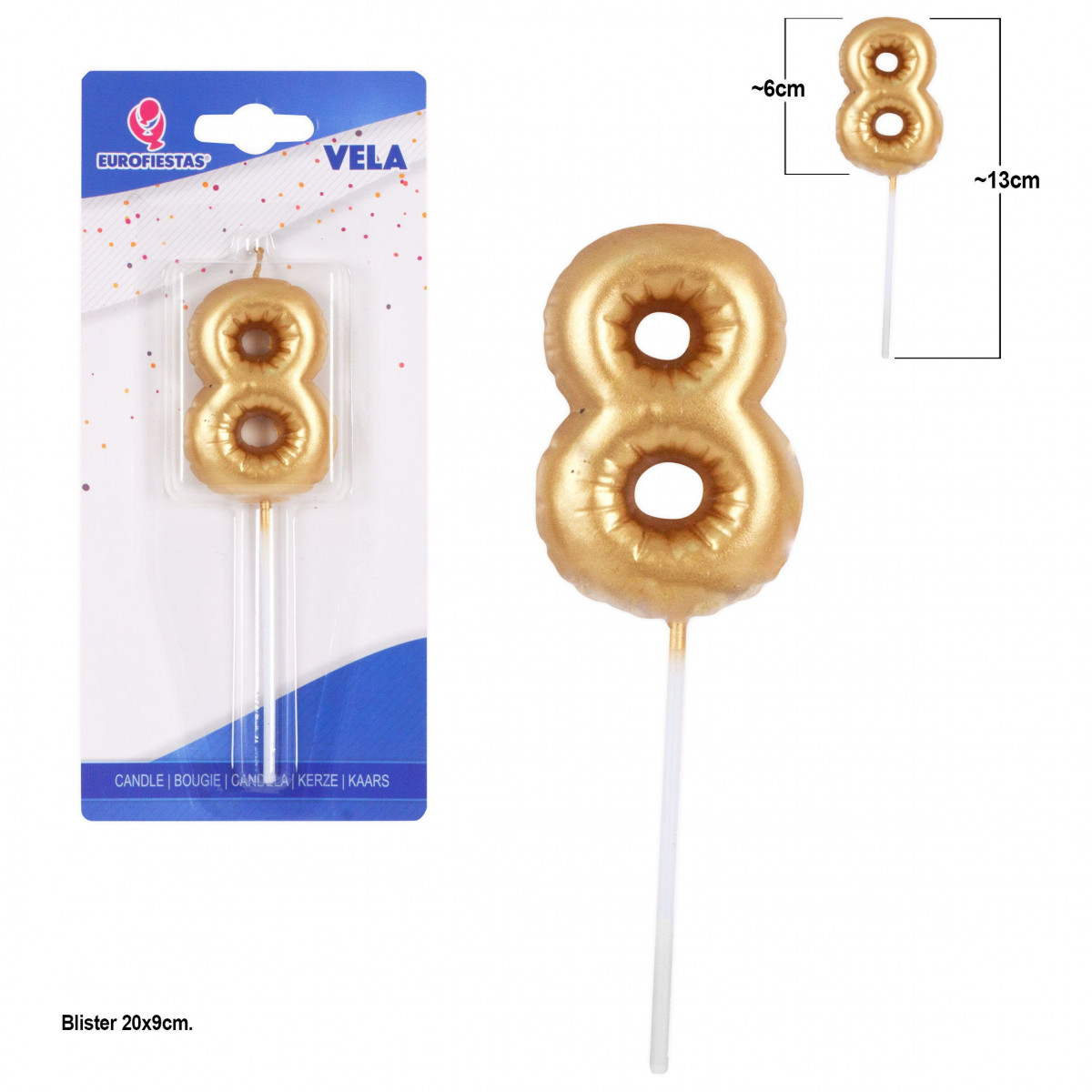 Candela chubby oro n. 8
