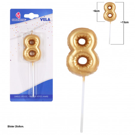 Candela chubby oro n. 8