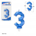 Candela poligonale blu 3