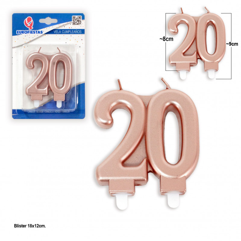 "Candelina blocco oro rosa 20"