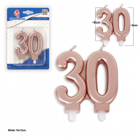 Candelina blocco oro rosa 30