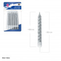 Candele classiche 6 argento metallizzato