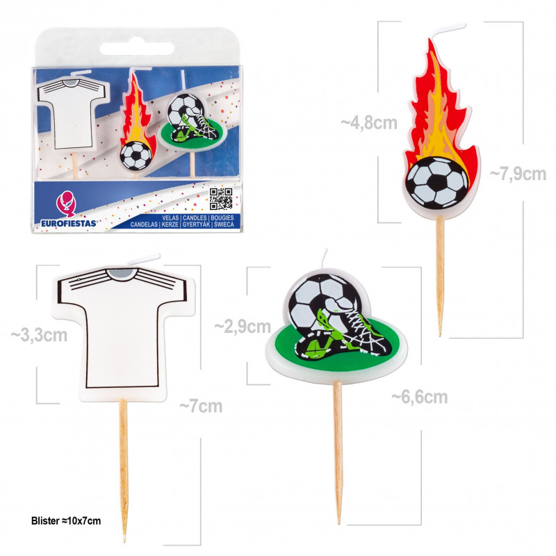 "Velas calcio maglietta madrid 3pz"